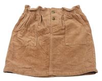 Svetlohnedá menšestrová paper bag sukňa H&M
