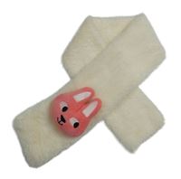 Smetanová chlupatá šála s králíkem 