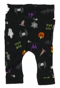 Čierne ľahké tepláky s pavučinami a dýněmi Nutmeg