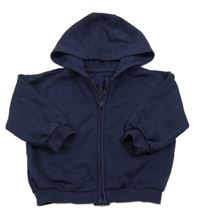 Tmavomodrá oversize propínací mikina s kapucí George