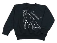 Čierna mikina s leopardom