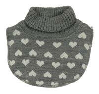 Šedá pletená vsadka s rolákom a srdiečkami Lupilu