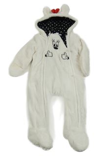 Bílá plyšová zateplená kombinéza s Minne a kapucí orchestra