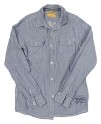 Modro-bílá proužková košile s nápisem Charles Vögele