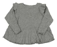 Sivá trblietavá pletená tunika s volánikom George