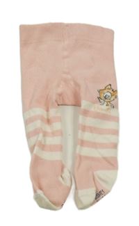 Růžovo-bílé pruhované punčocháče s Bambim Disney