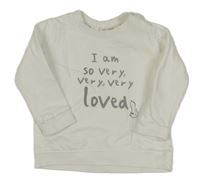 Biela mikina s nápisom F&F