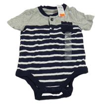 Nové - šedo-tmavomodré pruhované body GAP