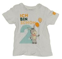 Biele tričko s číslom a oslom 