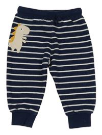 Tmavomodro-bílé pruhované tepláky s dinem M&S