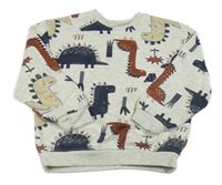 Sivá mikina s dinosaurami Primark