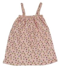 Svetloružová plyšová nočná košeľa s hviezdičkami