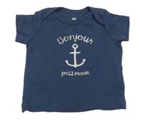 Tmavomodré tričko s kotvou H&M