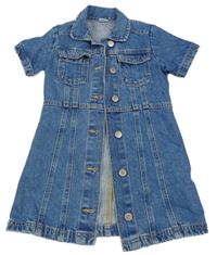 Modré prepínaci rifľové šaty s golierikom Next