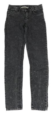 Tmavosivé melírované skinny rifle H&M