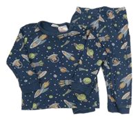 Tmavomodré pyžamo s raketami H&M
