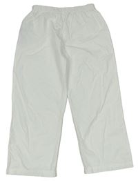 Biele plátenné ľahké nohavice Zara
