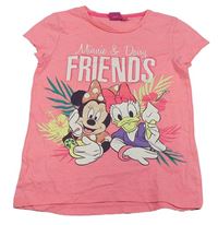 Neonově růžové tričko s Minnie a Daisy Disney