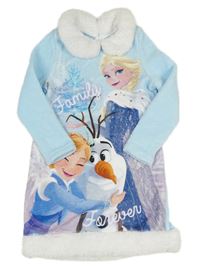 Svetlomodré plyšové šaty s Annou a Elsou zn. Disney