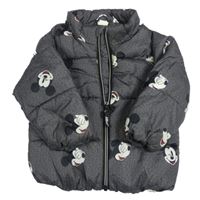 Sivá šušťáková zimná bunda s Mickeym H&M