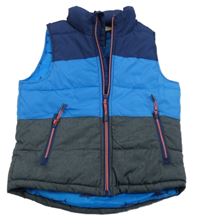 Modro-sivá šušťáková zateplená vesta Tchibo