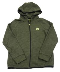 Khaki melírovaná propínací mikina s kapucí F&F