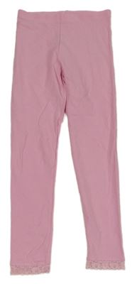 Ružové legíny s čipkou George