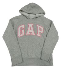 Svetlosivá mikina s logom a kapucňou GAP