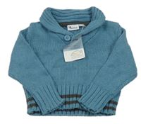 Nové - Modro-tmavosivý sveter s golierikom Impidimpi