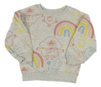 Svetlošedá -farebná mikina s duhami - Hej Hafí Tu