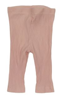 Svetloružové rebrované legíny