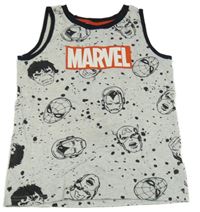 Svetlošedá -čierne tielko so superhrdinami  Marvel