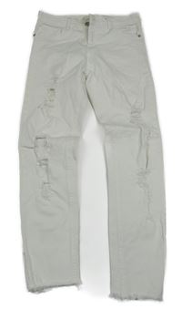 Bílé skinny rifle s prošoupáním ZARA