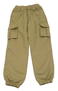 Béžové cargo cuff nohavice