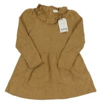 Nové - Hnědé úpletové šaty s límečkem Next