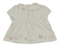 Biele tričko so srdiečkami Mayoral