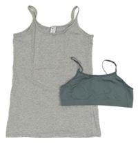 2set - sivá košilka + Šedozelená lambáda