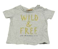 Svetlosivé tričko s nápisom MANOR