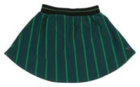 Petrolejovo-zelená pruhovaná rebrovaná sukňa