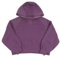 Fialová crop mikina s kapucňou Dunnes