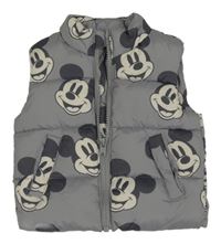 Šedá šusťáková zateplená vesta s Mickeym George
