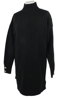 Dámské černé svetrové šaty s rolákem River Island 