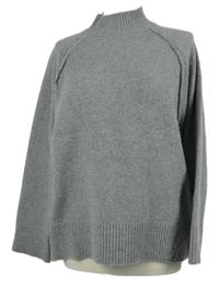 Dámský šedý svetr se stojáčkem Stradivarius 