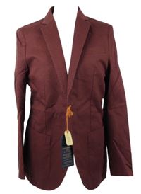 Nové - Pánské vínové lněné sako Hammond&Co