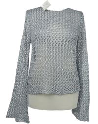 Nové - Dámský šedý háčkovaný svetr s flitry Saint Genies 