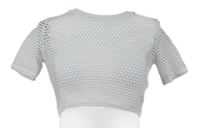 Dámske biele perforované crop tričko Topshop