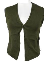 Nové - Dámska khaki svetrová prepínaci vesta Primark