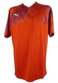 Pánske červené pruhované športové funkčné tričko Puma