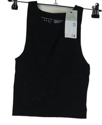 Dámský černý žebrovaný crop elastický top Primark