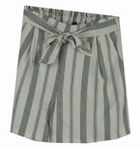 Dámské bílo-černé pruhované sukňové kraťasy s páskem New Look 